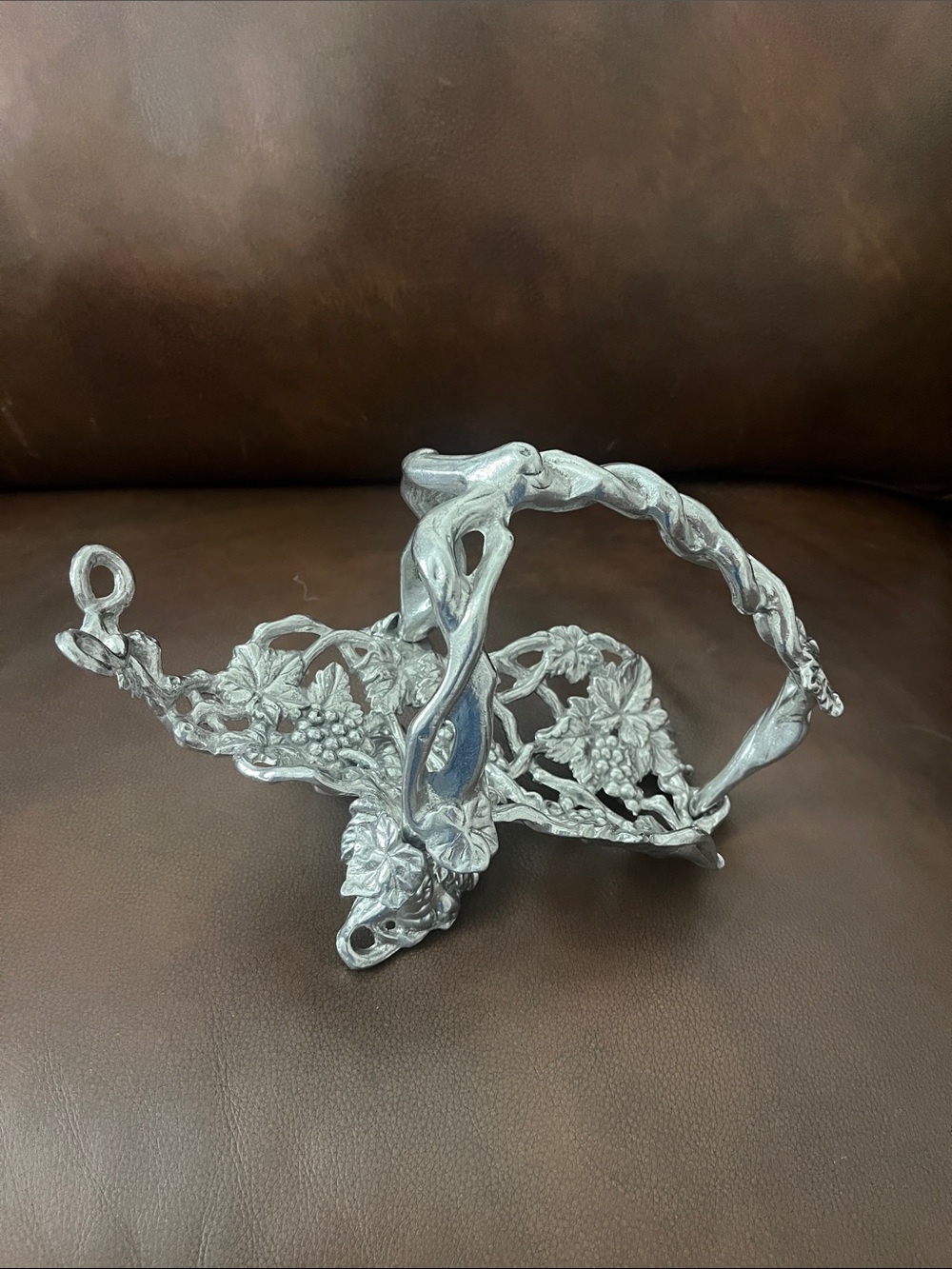 Arthur Court Silver Floral Vine wine holder Stand